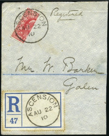 Stamp of Great Britain » British Post Offices Abroad ASCENSION: 1910 (Aug 22) Half of an envelope with