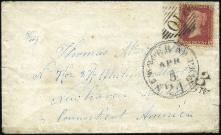 Stamp of Ireland 1859 (Mar 19) Envelope from Edenderry to the USA w