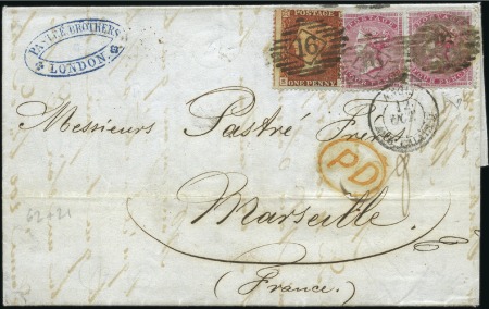 Stamp of Great Britain » 1855-1900 Surface Printed QV SURFACE PRINTED COVERS
1855 (Oct 11) Entire to