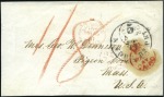 Stamp of Egypt » British Post Offices 1861 (Mar) Front to USA with "PAID / AT / CAIRO" c