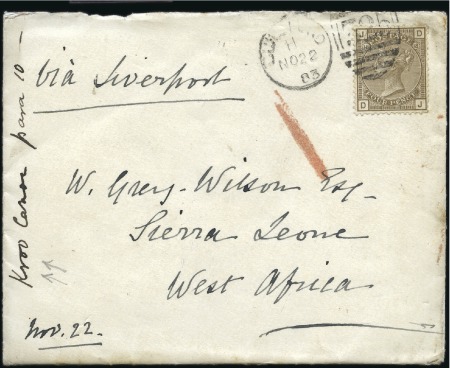 Stamp of Great Britain » 1855-1900 Surface Printed 1883 (Nov 22) Envelope (missing backflap, incl. or