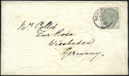 Stamp of Great Britain » 1855-1900 Surface Printed 1886 (Sep 11) Envelope to Germany with 1883-84 5d