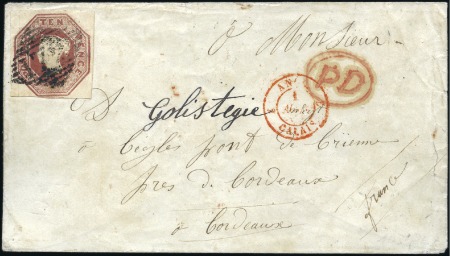 Stamp of Ireland 1851 (Jul 29) Envelope from Derry to France with 1