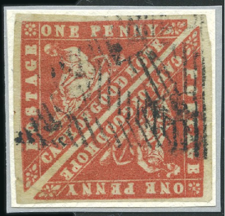 Stamp of South Africa » Cape of Good Hope 1861 1d Vermilion "Wood-Block" used pair, good to