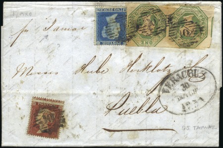 Stamp of Great Britain » 1847-54 Embossed 1854 (Sep 30) Enitre to Mexico with 1847-54 Emboss