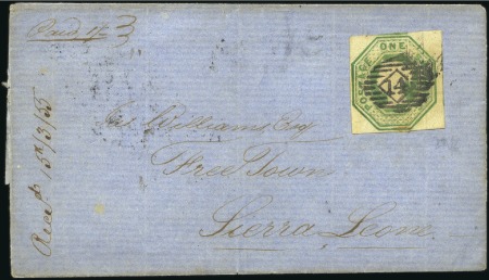 Stamp of Great Britain » 1847-54 Embossed 1855 (Feb 23) Wrapper (missing sideflaps) to SIERR