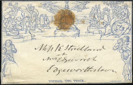 Stamp of Ireland 1840 (Nov 26) Mulready 2d envelope from French Par