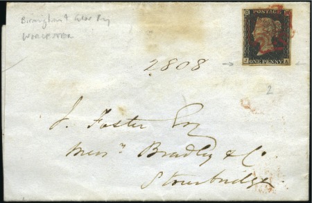 Stamp of Great Britain » 1840 1d Black and 1d Red plates 1a to 11 Plate 2 JA, fine to good margins, showing constant