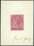 Stamp of India 1882 9p rose & 1r slate, die proofs of the Sperati