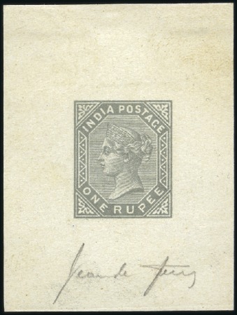 Stamp of India 1882 9p rose & 1r slate, die proofs of the Sperati