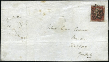 Stamp of Great Britain » 1841 1d Red 1844 (Jan 13) Wrapper from London to Halifax with