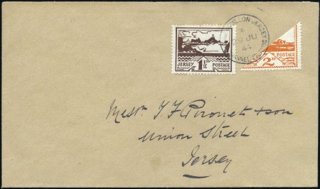 Stamp of Great Britain » Channel Islands » Jersey 1944 (Jun 29) Envelope sent locally with Jersey "V