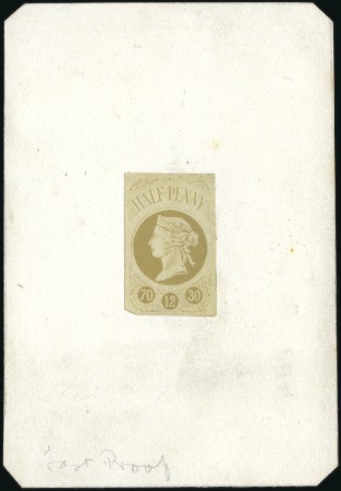 Stamp of Great Britain 1870 1/2d Bromide essay of the postal stationery d