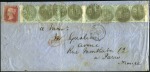 Stamp of Great Britain » 1855-1900 Surface Printed 1863 (Jun 9) Envelope with two complete horizontal