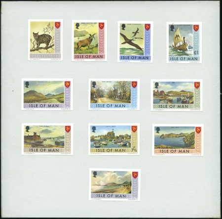 Stamp of Great Britain » Isle of Man 1973 & 1975 Places of Interest imperf. proofs with