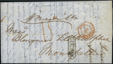 Stamp of Brazil 1859 Printed matter to France with boxed "GB/2FPK"
