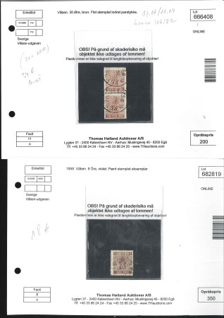 Stamp of Sweden 1855-70, Coat-of-Arms specialised group of lot car