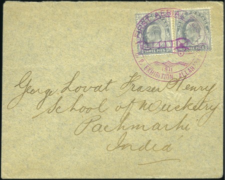Stamp of India 1911 Allahabad-Naini first aerial flight cover wit