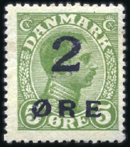 Stamp of Faroe Islands 1919 2öre mint full og with a couple of tiny gum b