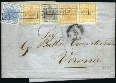 Stamp of Italian States » Lombardy Venetia 1850-64 Large Cancellation Collection in 9 Marini