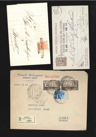 Stamp of Italy 1850-1951, Group of 35 covers/postal stationery pl