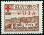Stamp of Italy » Trieste » Trieste Zone B 1948 Red Cross 2L with normal blue and special RED