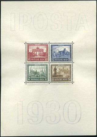 Stamp of Germany » German Empire 1930 IPOSTA miniature sheet, practically invisible