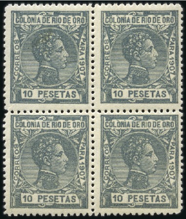 Stamp of Spanish Colonies » Rio de Oro 1907 Definitives, complete set in blocks of 4, top