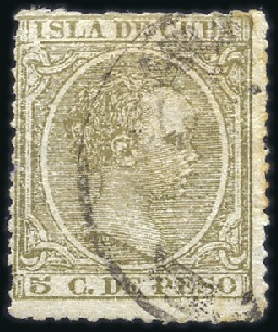 Stamp of Spanish Colonies » Cuba 1890-91 King Alfonso Issue POSTAL FORGERY of the 5