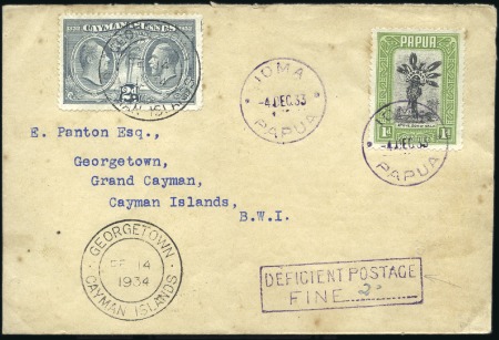 Stamp of Papua New Guinea 1933 Cover franked 1932 definitives 1d bearing vio