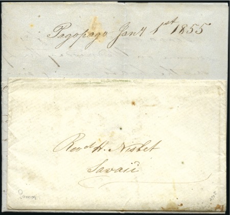 Stamp of Samoa 1855 Missionary mail, envelope with full contents 