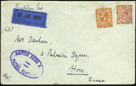 Stamp of Great Britain » King George V 1923 Airmail Cover with KGV 1 1/2d and 2d paying t