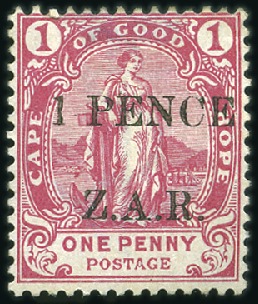 Stamp of South Africa » Vrybrug 1899 1d surcharged "1 PENCE Z.A.R." mint hr, large