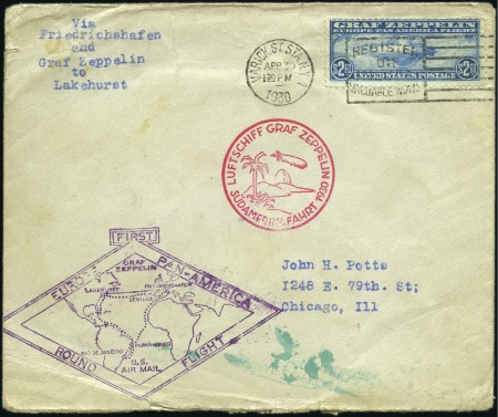 Stamp of United States 1930 (Apr) Graf Zeppelin South America flight cove