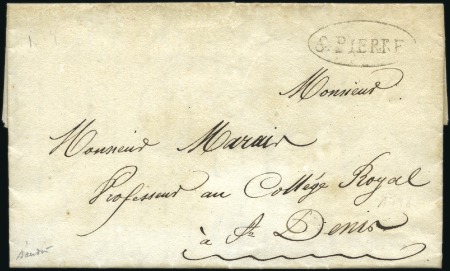 Stamp of Colonies françaises » Réunion 1829 Lettre de St Pierre pour St Denis avec cachet