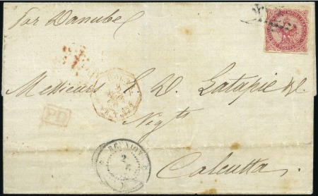 Stamp of Colonies françaises » Réunion 1870 Lettre de St Denis pour Calcutta avec Aigle 8