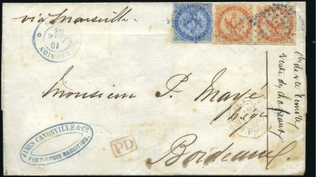 Stamp of Colonies françaises » Réunion 1868 Lettre datée de l'ile Maurice et postée à St