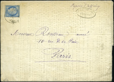 Stamp of Colonies françaises » Réunion 1873 Partie d'imprimé avec mention "Papiers d'affa