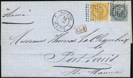 Stamp of Colonies françaises » Réunion 1870 Lettre pour l'ile Maurice avec Aigle 20c +10c