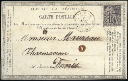 Stamp of Colonies françaises » Réunion 1882-84 Trois cartes précurseurs "Ile de La Réunio