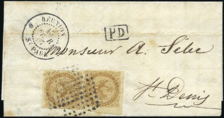 Stamp of Colonies françaises » Réunion 1867 Pli de St Paul pour St Denis avec Aigle 10c x