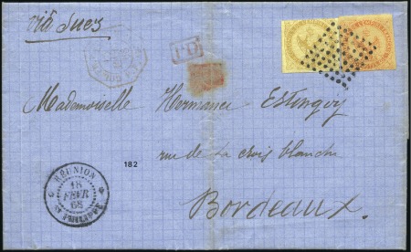 Stamp of Colonies françaises » Réunion 1868 Rare càd St Philippe sur lettre pour Bordeaux