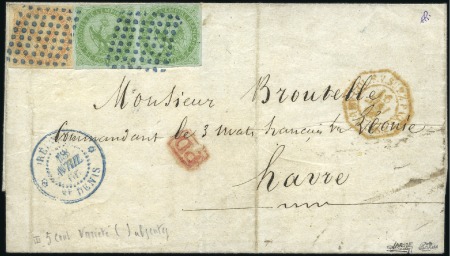 Stamp of Colonies françaises » Réunion 1866 Pli de St Denis pour la France avec Aigle 40c