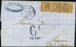 Stamp of Colonies françaises » Réunion 1863-71, Joli lot de 7 lettres de St Denis avec Ai