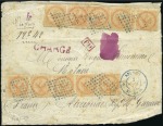 Stamp of Colonies françaises » Réunion 1866-75, Lot de 12 lettres/devants avec afft Aigle
