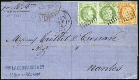 Stamp of Colonies françaises » Réunion 1874-83, Lot de +20 lettres avec Colonies Générale