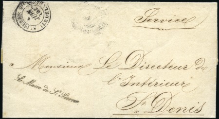 Stamp of Colonies françaises » Réunion 1852-64, Lot de 9 lettres en franchise, souvent ad