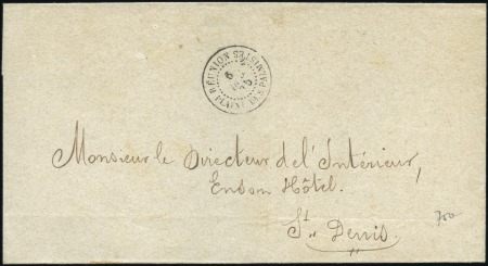 Stamp of Colonies françaises » Réunion 1875 Rare càd Plaine des Palmistes sur env. en fra