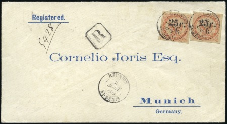 Stamp of Colonies françaises » Réunion 1889 Lettre recommandé pour l'Allemagne avec Aigle