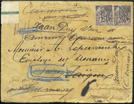 Stamp of Colonies françaises » Réunion 1892-1900, Trois lettres avec Alphée Dubois surcha